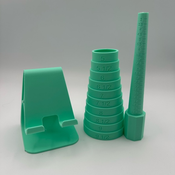 Jewelry - 3 piece set: Bracelet & Ring Sizer Set & Cell Phone Stand - custom color